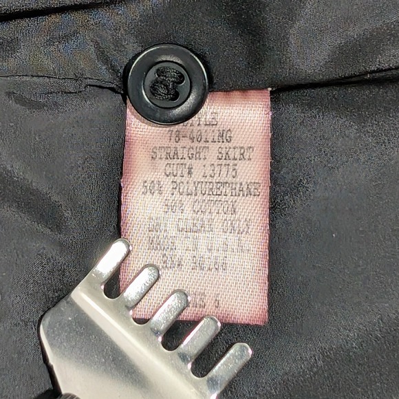 Alex Garfield Black Leather Knee Length Pencil Skirt Size 6 Made in USA - Picture 11 of 11